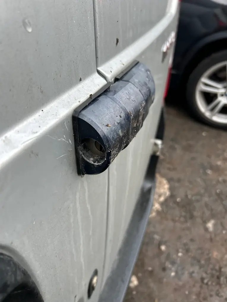 A car after its lock is recovered from broken key